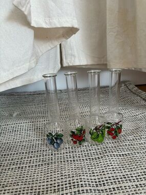 Set of 4 Vintage Glass Shot Glasses